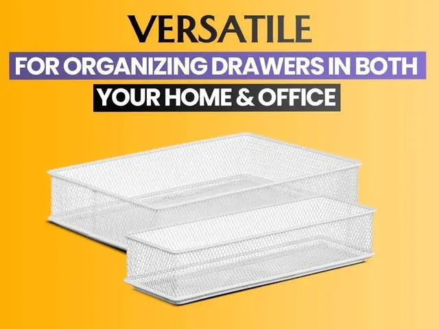 Alt view image 5 of 7 - Silver Mesh Drawer Cabinet and or Shelf Organizer Bins, School Supply Holder Office Desktop Organizer Basket 1594s (1, 3x6x2 Inch)