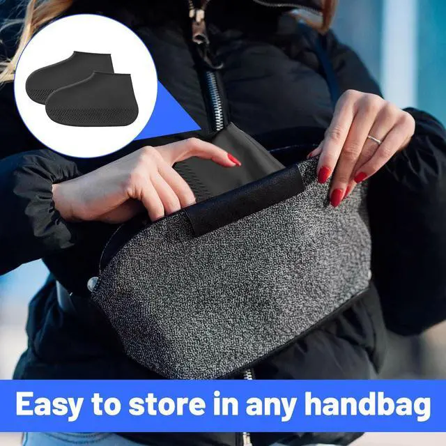 Alt view image 5 of 6 - Waterproof Shoe Covers Reusable,3 Pairs Shoe Covers Reusable Waterproof,to Prevent Rain Into Shoes,Shoes Protector Cover One Size Fits All for People Outdoor Cycling Hikin