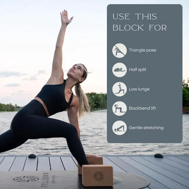 Alt view image 7 of 7 - Yoga Block Non-Slip, High-Density Support for Yoga, Pilates, Stretching, Home Workouts & Balance Training
