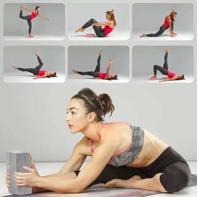 Alt view image 7 of 7 - 2-Pack Yoga Blocks, High-Density 9"x6"x3" Yoga Brick Foam Blocks Non-Slip EVA Foam Block Yoga Props Accessories for Yoga Pilates Stretching and Meditation (Camo Grey)