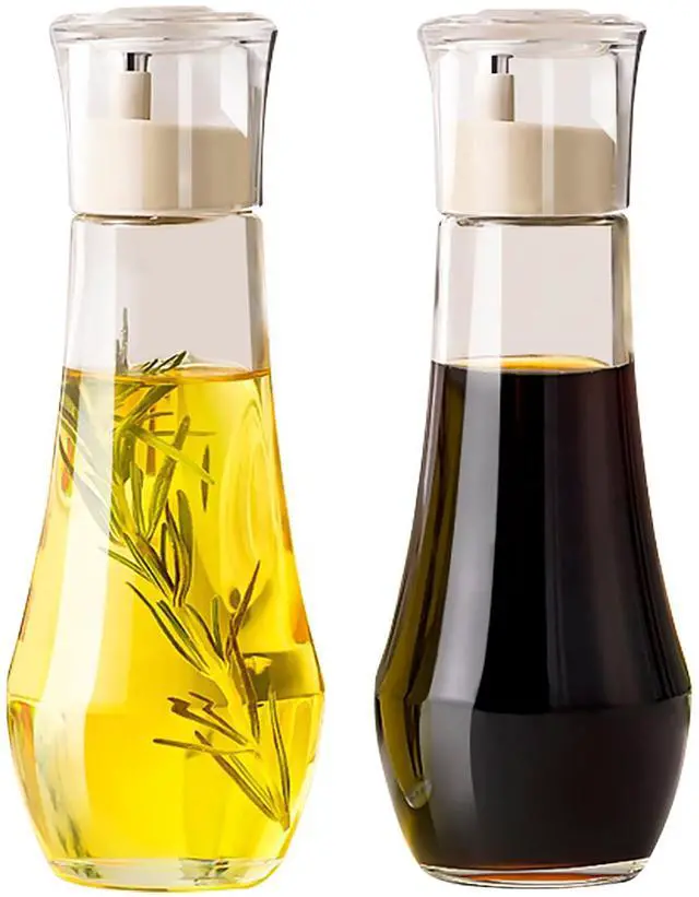 Main image of Diamond Olive Oil Dispenser Bottle,Oil and Vinegar Dispenser for kitchen,Elegant Glass Cooking Oil Dispenser,Dispenser Bottle of 10 OZ - Set of 2