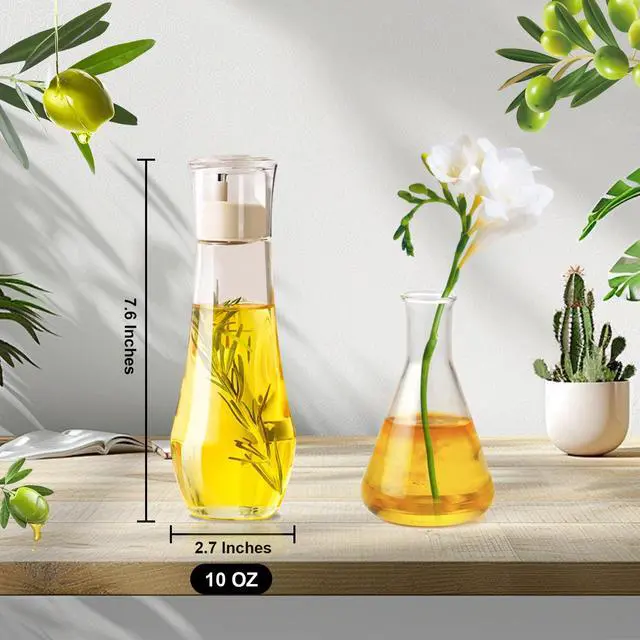 Alt view image 7 of 7 - Diamond Olive Oil Dispenser Bottle,Oil and Vinegar Dispenser for kitchen,Elegant Glass Cooking Oil Dispenser,Dispenser Bottle of 10 OZ - Set of 2