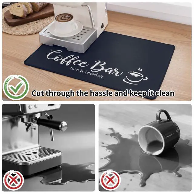 Alt view image 3 of 7 - Coffee Mat 2 Pack 12x19 Inch Black