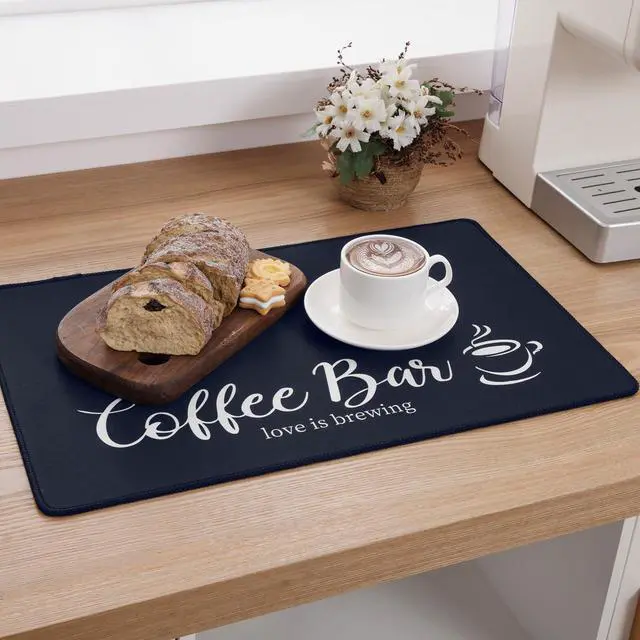 Alt view image 5 of 7 - Coffee Mat 2 Pack 12x19 Inch Black