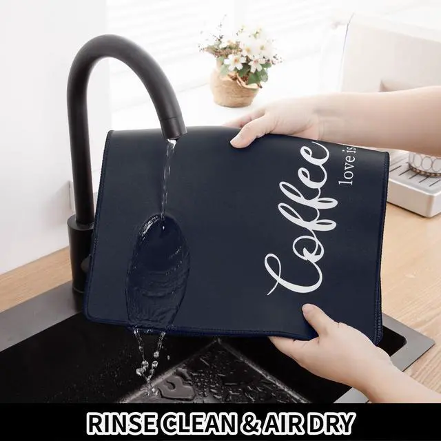 Alt view image 7 of 7 - Coffee Mat 2 Pack 12x19 Inch Black