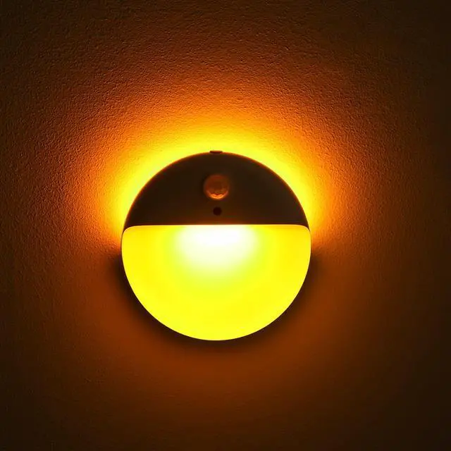 Main image of 2 Pack Amber Night Light, Battery Operated Night Light, 2.6" Small Sticky Lights, Dimming, 3 Light Modes, Motion Sensor Lights for Kids, Baby, Sleep, Bedroom, Bathroom, Toilet, Travel, Stairs