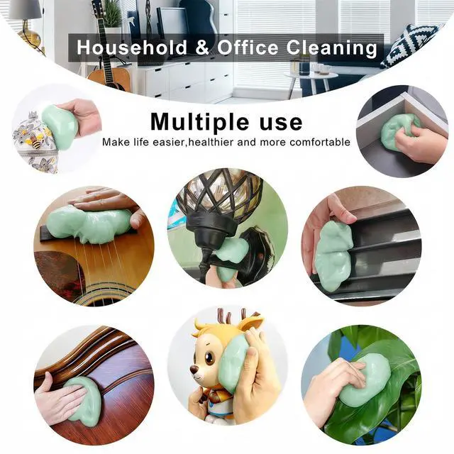Alt view image 5 of 6 - Car Cleaning Gel (5 Pack) Cleaning Putty Universal Dust Cleaning Car Interior Cleaner Keyboard Dust Remover Car Slime Gifts for Men Women Girl