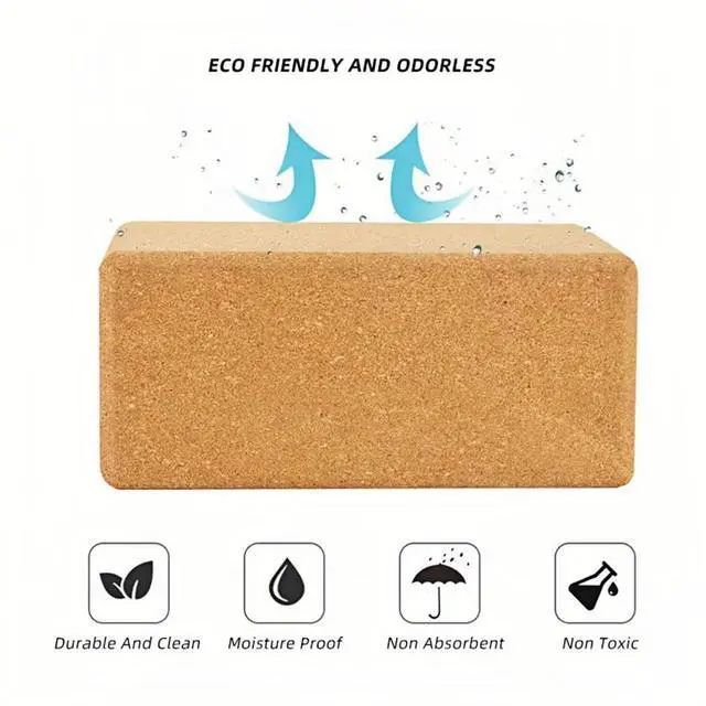 Alt view image 4 of 7 - Yoga Block - Fine-Grain Cork Block, Yoga Equipment, Home Gym Accessory, Pilates Tool, Lightweight for Travel, Extra Firm Workout Accessory with Comfortable Edges (Cork 1-pack, 4" x 6" x 9")