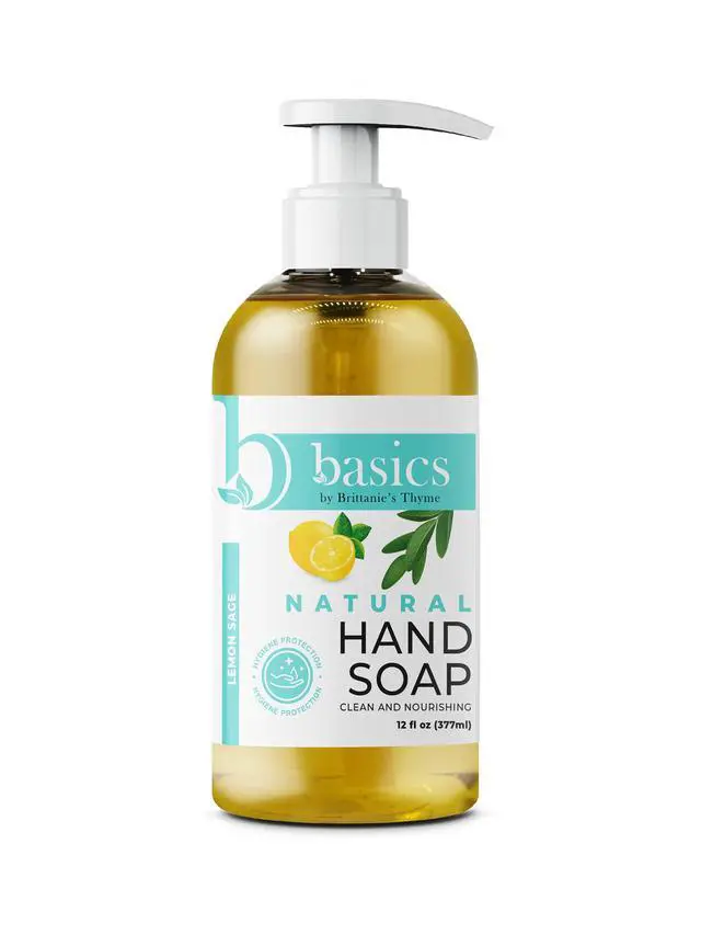 Alt view image 3 of 6 - Basics Natural Hand Soap, Lemon Sage, 12 fl oz, Pack of 3