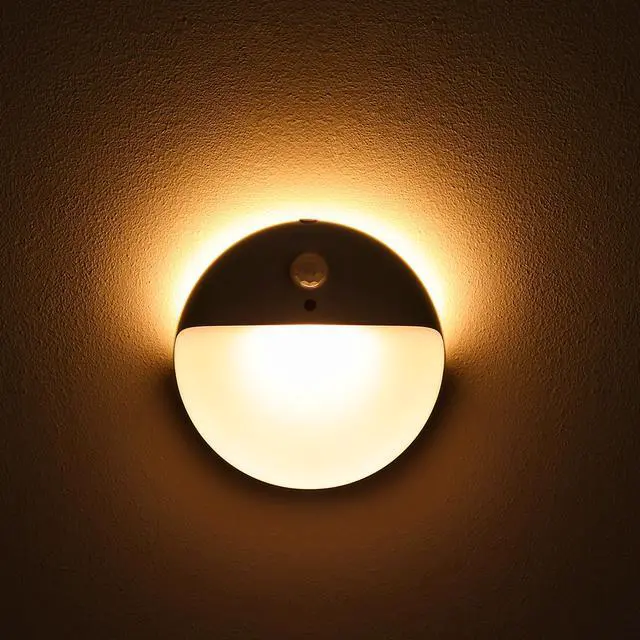 Main image of 2 Pack Toliet Lights, 2.6" Small Motion Sensor Battery Night Light, Dimmable LED Nightlight, 3 Light Modes, Stick on Lights for Bathroom, Travel, Stairs, Cabinet, Bedroom, Kids, Warm Yellow