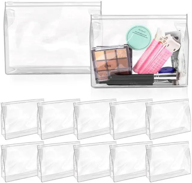 Main image of 24 Pcs Small Clear Makeup Bags, 7.9" x 5.9"x 2" PVC Organizer Bag