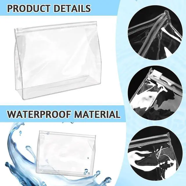 Alt view image 3 of 7 - 24 Pcs Small Clear Makeup Bags, 7.9" x 5.9"x 2" PVC Organizer Bag