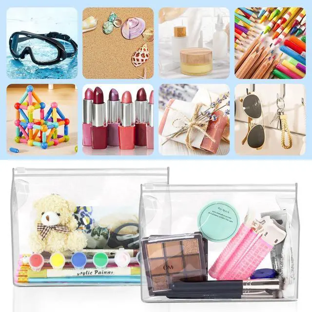 Alt view image 5 of 7 - 24 Pcs Small Clear Makeup Bags, 7.9" x 5.9"x 2" PVC Organizer Bag