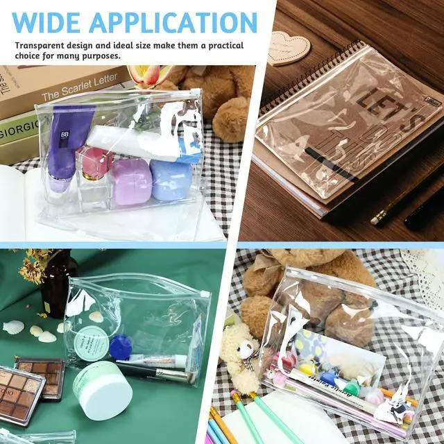 Alt view image 7 of 7 - 24 Pcs Small Clear Makeup Bags, 7.9" x 5.9"x 2" PVC Organizer Bag