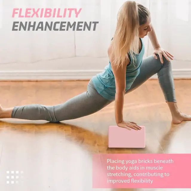 Alt view image 5 of 7 - Yoga Blocks 2 Pack 3x6x9IN Foam Block Supportive Latex-Free with Stretch Band, Non-Slip Exercise Blocks for Pilates, Meditation, Balance, Stretching and Deep Poses (Pink)