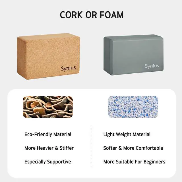 Alt view image 5 of 6 - Yoga Block, Natural Cork 9×6×4 inches Yoga Accessories for Yoga, General Fitness, Pilates and Stretching