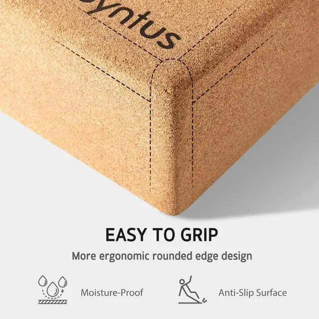 Alt view image 4 of 6 - Yoga Block, Natural Cork 9×6×4 inches Yoga Accessories for Yoga, General Fitness, Pilates and Stretching