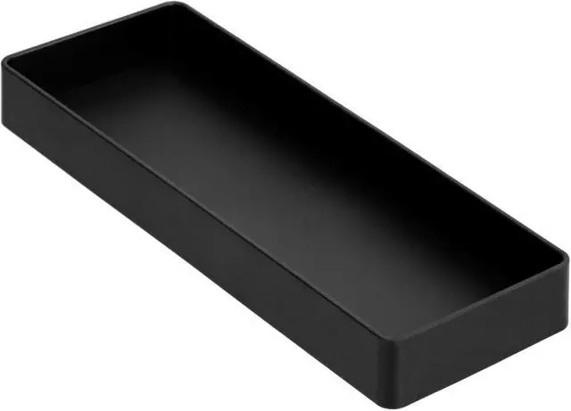 Alt view image 7 of 7 - Rectangular Plastic Desk Organizer Bundle, 3 Pieces with Half Accessory Tray, Small, Black