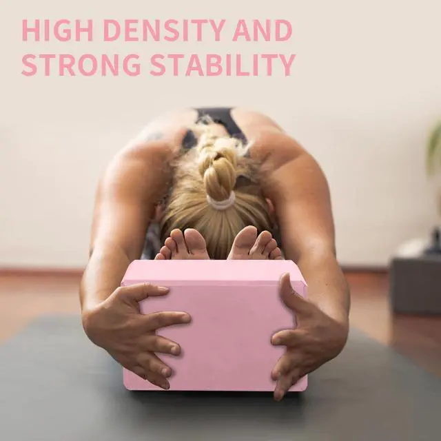 Alt view image 7 of 7 - 2 Pack 9"x6"x3", Sturdy Yoga Foam Blocks, High Density & Non Slip Surface for Pilates & Stretching, Fitness Accessories for Stability & Balance (Pink)