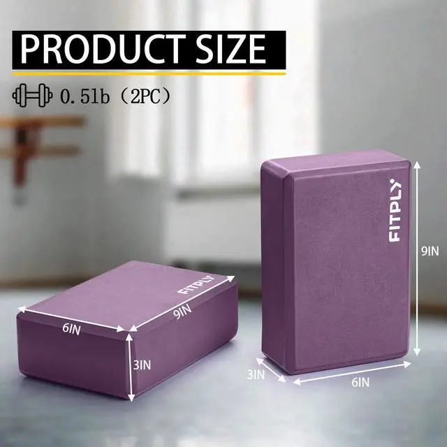 Alt view image 2 of 7 - Yoga Blocks 2 Pack - Non-Slip Yoga Brick & Foam Blocks Yoga Set, High-Density Pilates Block for Stretching, Meditation, and Exercise Blocks Foam, Ideal for Deep Poses