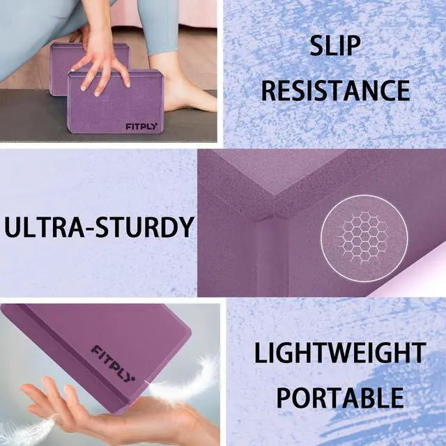 Alt view image 5 of 7 - Yoga Blocks 2 Pack - Non-Slip Yoga Brick & Foam Blocks Yoga Set, High-Density Pilates Block for Stretching, Meditation, and Exercise Blocks Foam, Ideal for Deep Poses