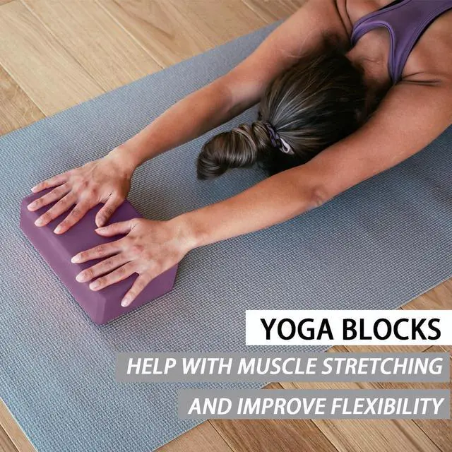 Alt view image 6 of 7 - Yoga Blocks 2 Pack - Non-Slip Yoga Brick & Foam Blocks Yoga Set, High-Density Pilates Block for Stretching, Meditation, and Exercise Blocks Foam, Ideal for Deep Poses