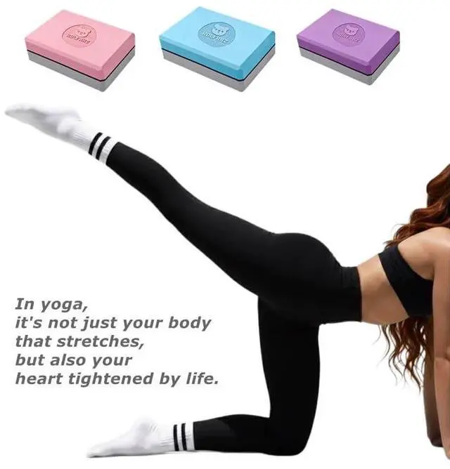 Alt view image 5 of 7 - Premium Yoga Blocks - Non-Latex EVA Foam with Non-Slip Grip & Beveled Edges - Multiple Colors Available - Ideal for Yoga, Pilates, Meditation - Boost Stability, Balance and Deep Stretching (2, Grey)
