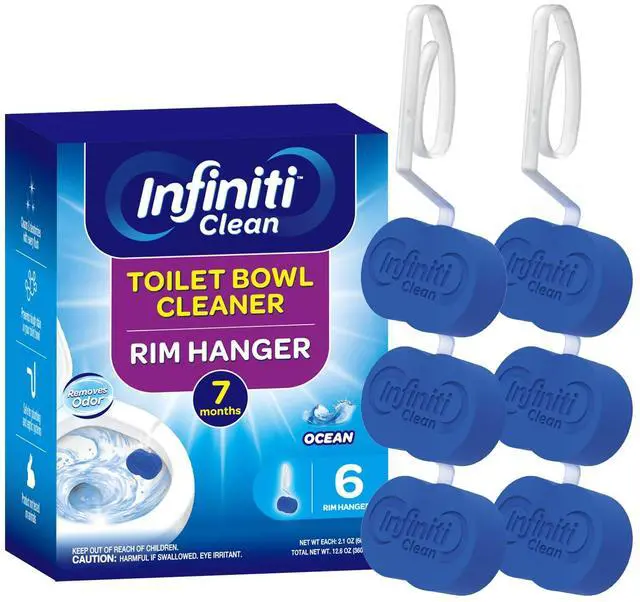 Main image of Toilet Bowl Cleaner Rim Hanger, 6 Count Automatic Bowl Toilet Cleaner, Cleans and Freshens Toilet Bowl, 7 Month (Ocean)