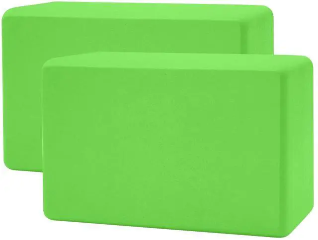 Main image of Yoga Blocks 2 Pack 3x6x9IN Foam Block Supportive Latex-Free with Rounded Edges, Non-Slip Exercise Blocks for Pilates, Meditation, Balance, Stretching and Deep Poses (Green)
