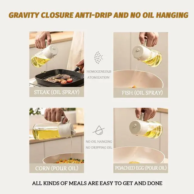 Alt view image 4 of 7 - Maiden 2 In 1 Oil Dispenser - Spray & Pour Cooking Oil Sprayer, Perfect for Kitchen & Barbecues