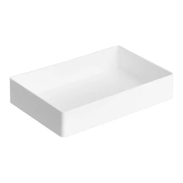 Alt view image 3 of 4 - Rectangular Plastic Desk Organizer Bundle, 3 Pieces Letter Tray and Accessory Tray for Office Supplies, Document Organization, Workspace Storage, 10 x 13.4 inches, White
