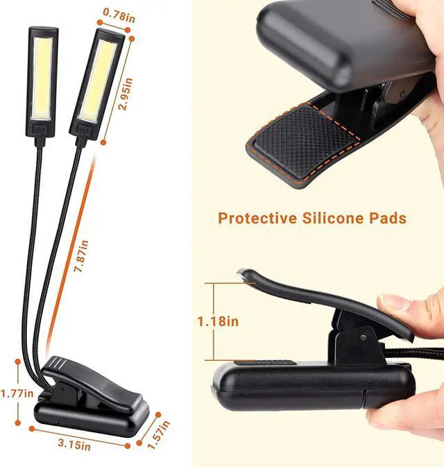 Alt view image 6 of 7 - Music Stand Light Clip on Battery Powered Reading Lamp Book Light for Bookworms Guitar Piano Keyboard Players