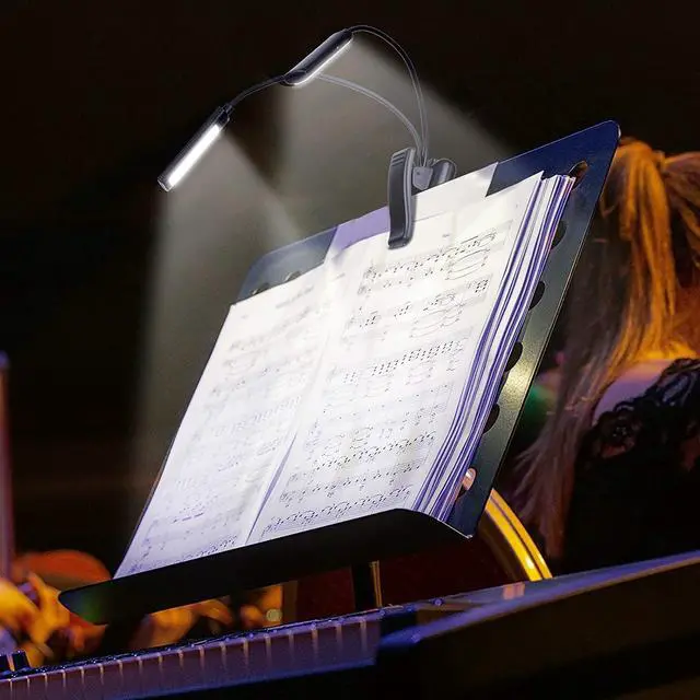 Alt view image 7 of 7 - Music Stand Light Clip on Battery Powered Reading Lamp Book Light for Bookworms Guitar Piano Keyboard Players