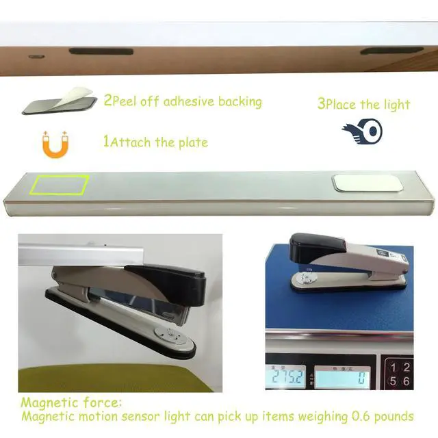 Alt view image 5 of 7 - Under Cabinet Lights 2 Pack, Rechargeable Motion Sensor LED 10.1in