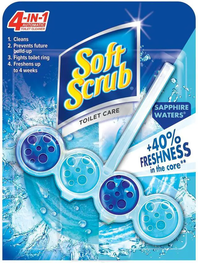 Main image of 4-in-1 Rim Hanger Toilet Bowl Cleaner, Sapphire Waters, 6 Count
