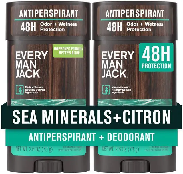 Main image of Mens Sea Minerals + Citron Antiperspirant Deodorant New & Improved Formula 48-Hour Odor & Sweat Defense 2.6 oz (2 Pack)