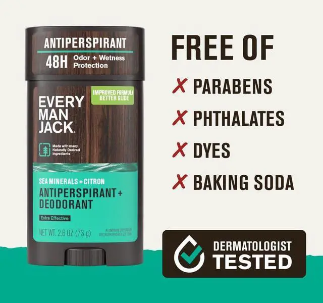Alt view image 6 of 7 - Mens Sea Minerals + Citron Antiperspirant Deodorant New & Improved Formula 48-Hour Odor & Sweat Defense 2.6 oz (2 Pack)