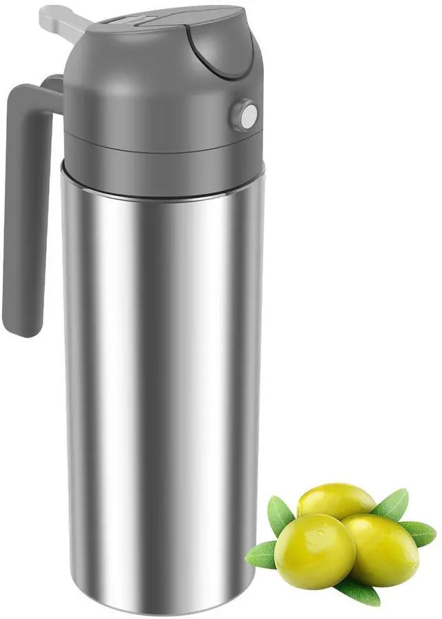 Main image of 2 in 1 Oil Dispenser and Oil Sprayer, 304 Stainless Steel Oil Dispenser Bottle, 500ml Oil Sprayer for Cooking, Refillable Food-grade Oil Mister for Air Fryer, Salad, Frying, BBQ, Home Kitchen Gadget