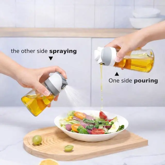 Alt view image 3 of 7 - Oil control Dispenser Bottle, Spray & Pour 2-in-1, Precision Olive Oil Sprayer for Healthy Cooking, BPA-FREE,340 ml/12oz, Glass bottle, Leak-Proof, Ideal for cooking, salad, Air Fryer & BBQ