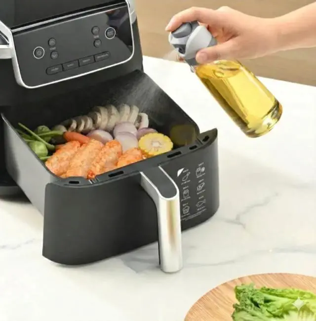 Alt view image 2 of 7 - Oil control Dispenser Bottle, Spray & Pour 2-in-1, Precision Olive Oil Sprayer for Healthy Cooking, BPA-FREE,340 ml/12oz, Glass bottle, Leak-Proof, Ideal for cooking, salad, Air Fryer & BBQ