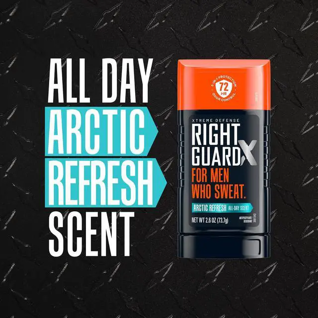 Alt view image 4 of 5 - Xtreme Defense Invisible Solid, Antiperspirant Deodorant, Arctic Refresh Scent - 5-in-1 Deodorant for Men, 72-Hour Odor Control, 2.6 oz (4 Pack)