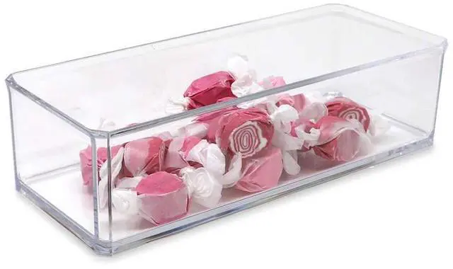 Alt view image 4 of 6 - Clear Acrylic Rectangular Stackable Storage Organizer, (9"L x 3.5"W x 2.5"H) Drawer Tray without Lid, Open-Top Organizer, Multi-Functional, Bathroom, Kitchen, Home, Office, Desk, Drawers
