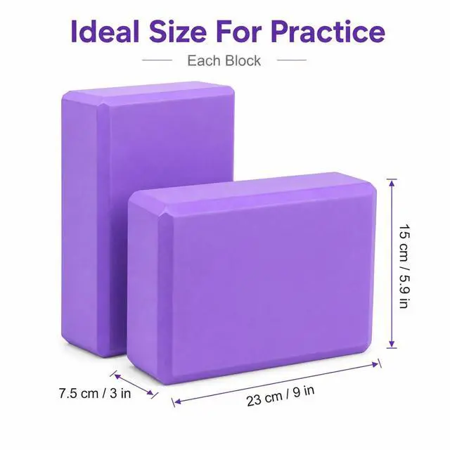 Alt view image 2 of 7 - Yoga Blocks 2pcs Gym Bricks High Density EVA Foam