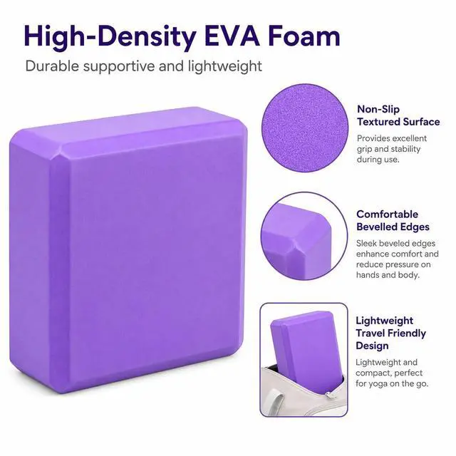 Alt view image 7 of 7 - Yoga Blocks 2pcs Gym Bricks High Density EVA Foam