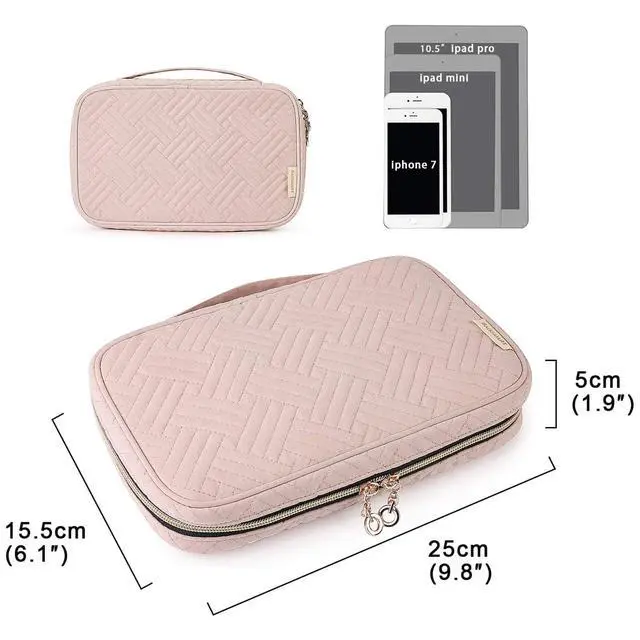 Alt view image 6 of 7 - Jewelry Organizer Case Large Travel Jewelry Storage Bag for Necklace, Earrings, Rings, Bracelet, Soft Pink