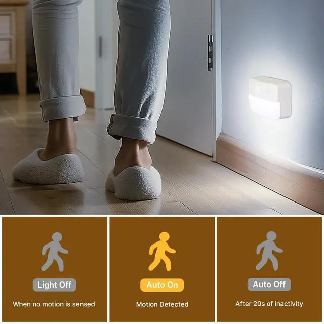 Alt view image 5 of 7 - 3 Pack Motion Sensor Stair Lights for Indoor, Wireless RGB Battery Operated Night Light, Led Stick On Hallway Closet Under Cabinet Step Portable Lamp for Bedroom Kitchen Bathroom
