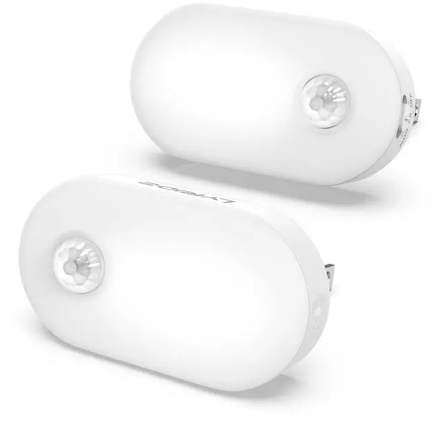 Main image of 120LM Ultra Bright Plug-in Motion Sensor Night Light, Stepless Dimmable LED Nightlight, Always-On and Auto-Off, for Hallway, Stairs, Bathroom, Bedroom, Garage, Cool White (2-Pack)