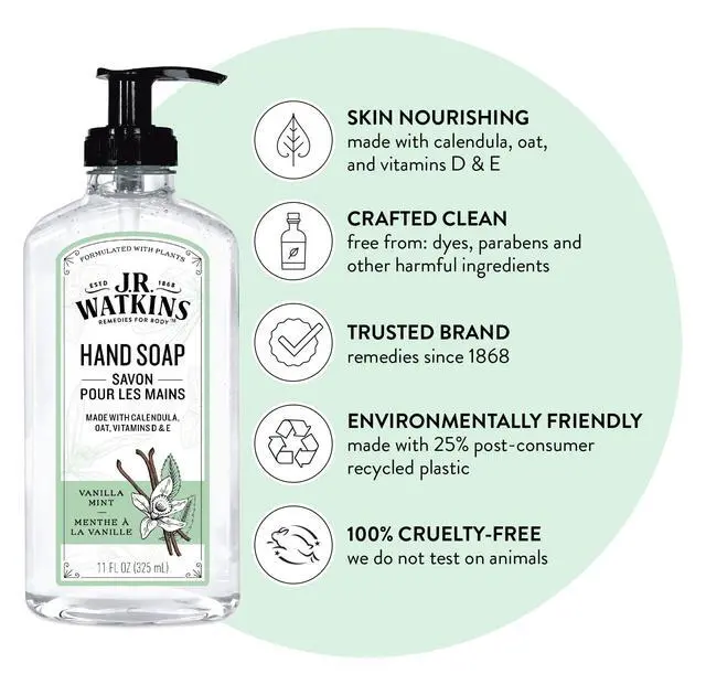 Alt view image 2 of 7 - Gel Hand Soap, 3 Pack of 11 Fl Oz, Vanilla Mint Scent