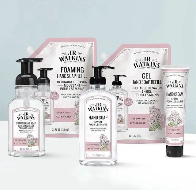 Alt view image 3 of 7 - Foaming Hand Soap with Pump Dispenser, Moisturizing Foam Hand Wash, Alcohol-Free, Cruelty-Free, Rosewater, 9 fl oz, 3 Pack