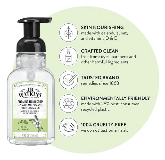 Alt view image 2 of 7 - Foaming Hand Soap with Pump Dispenser, Moisturizing Foam Hand Wash, Alcohol-Free, Cruelty-Free, Neroli & Thyme, 9 fl oz, 3 Pack